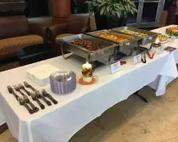 Balanced corporate catering menu with entrees sides and dietary options